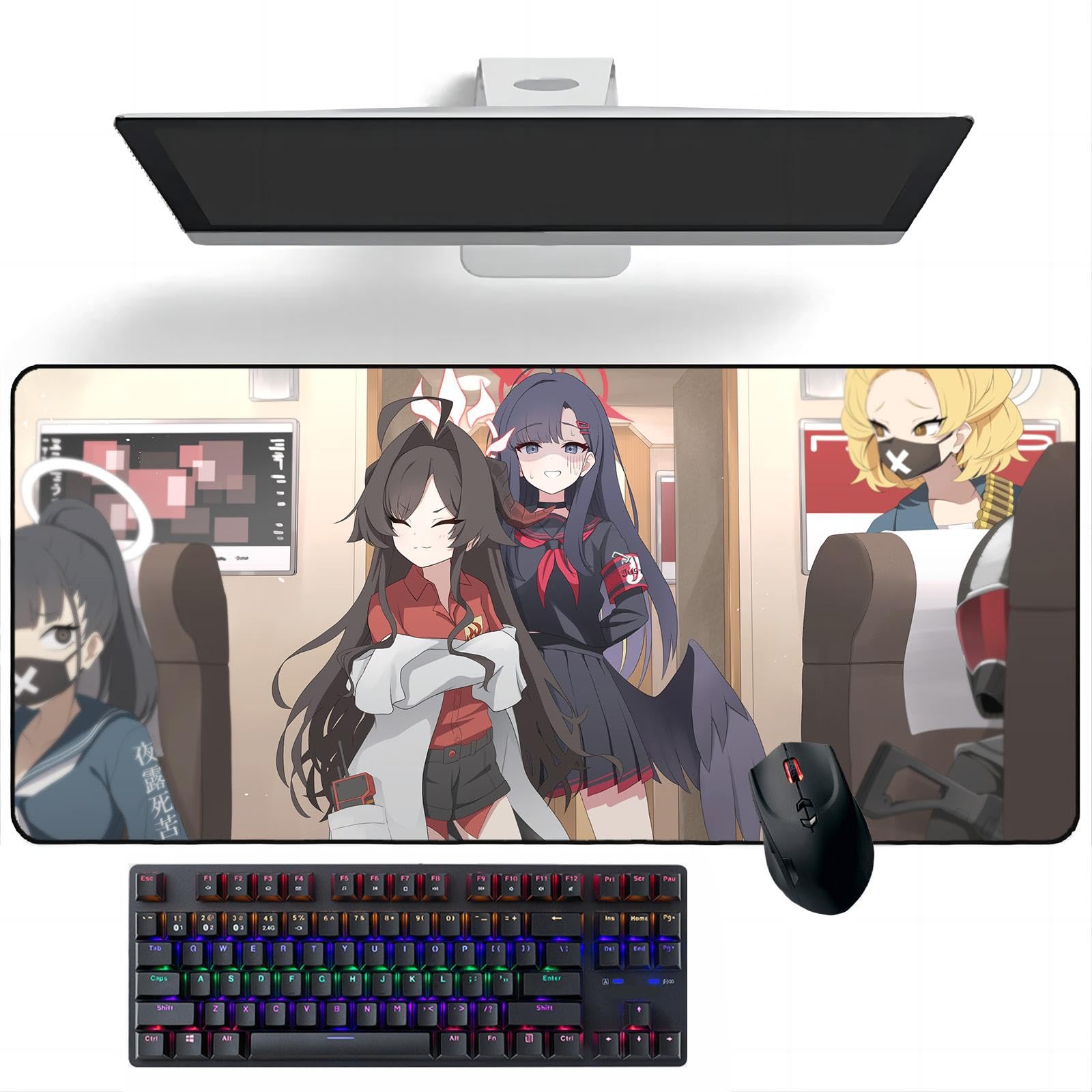 キャラクターイラストプレイマット、デスクマット、マウスパッド Amazon.co.jp: アニメマウスパッド ブルーアーカイブ 鬼怒川カスミ